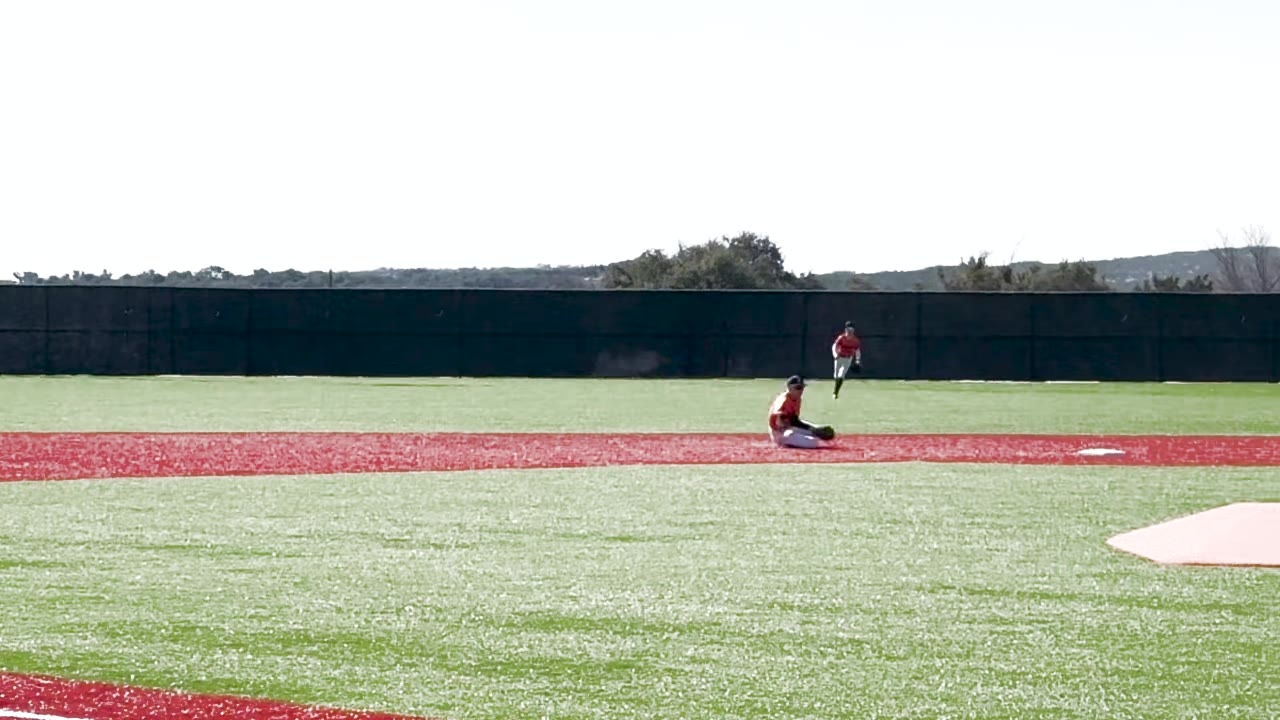 Brayden Palomino fielding on a knee