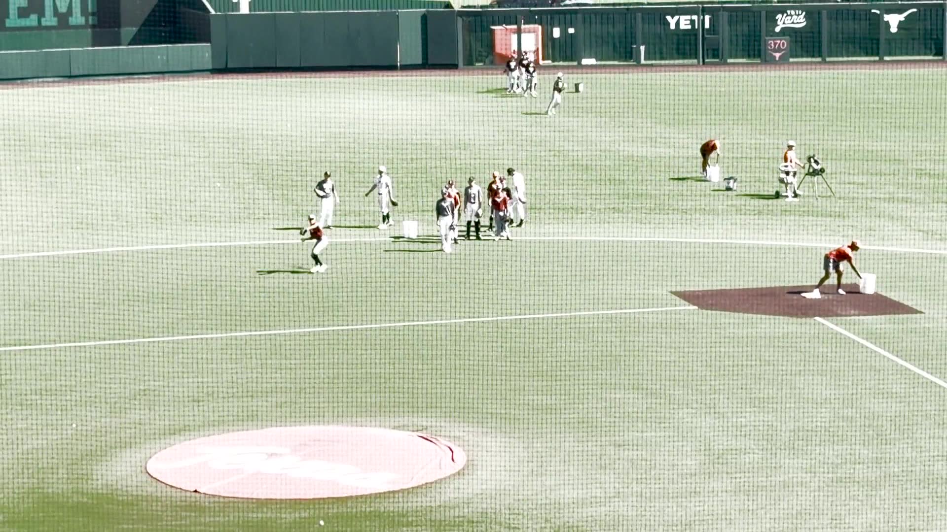Brayden Palomino taking ground balls at the University of Texas Elite Prospect Camp